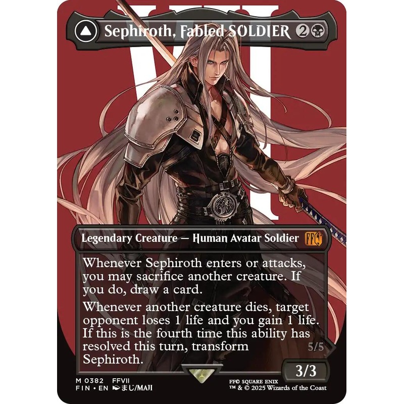 Sephiroth, Fabled SOLDIER // Sephiroth, One-Winged Angel (Borderless) (0382) [FINAL FANTASY]