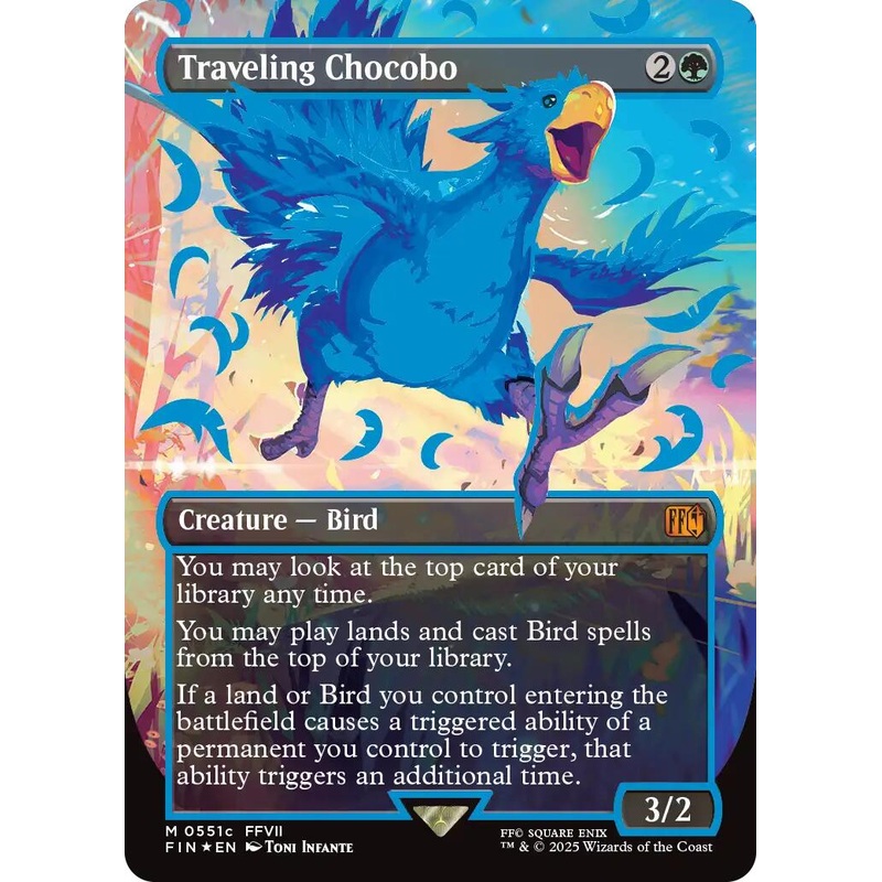 Traveling Chocobo (Borderless) (Neon Ink Blue) [FINAL FANTASY]