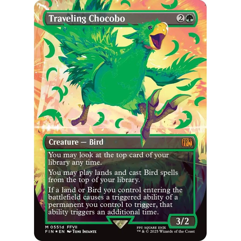 Traveling Chocobo (Borderless) (Neon Ink Green) [FINAL FANTASY]