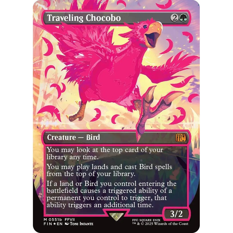 Traveling Chocobo (Borderless) (Neon Ink Pink) [FINAL FANTASY]