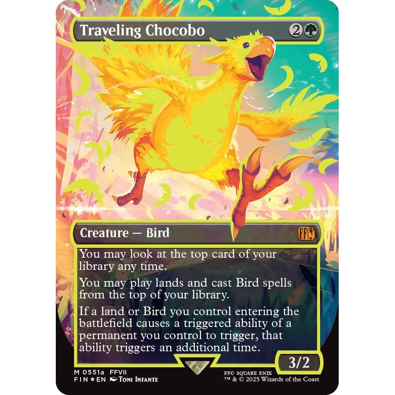 Traveling Chocobo (Borderless) (Neon Ink Yellow) [FINAL FANTASY]