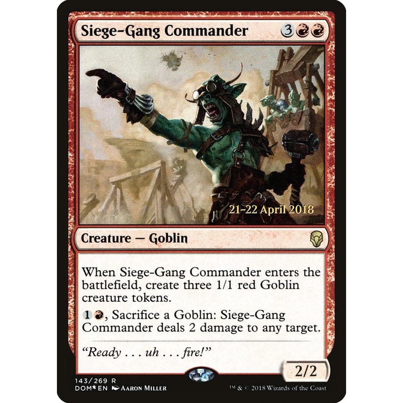 Siege-Gang Commander [Dominaria Prerelease Promos]