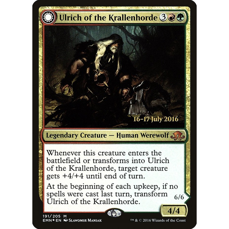 Ulrich of the Krallenhorde // Ulrich, Uncontested Alpha [Eldritch Moon Prerelease Promos]