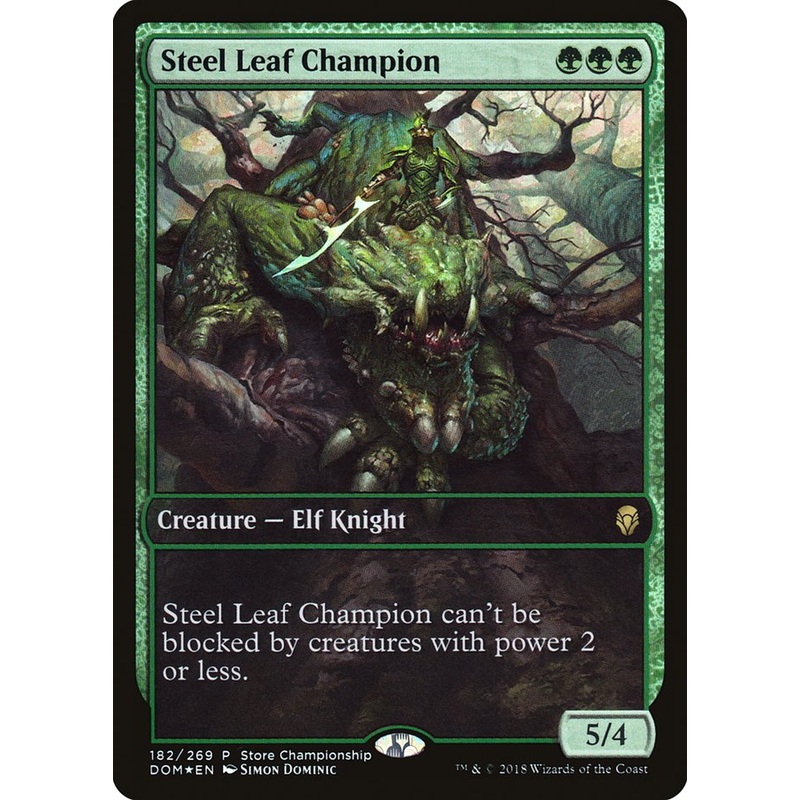 Steel Leaf Champion (Store Championship) (Full Art) [Dominaria Promos]