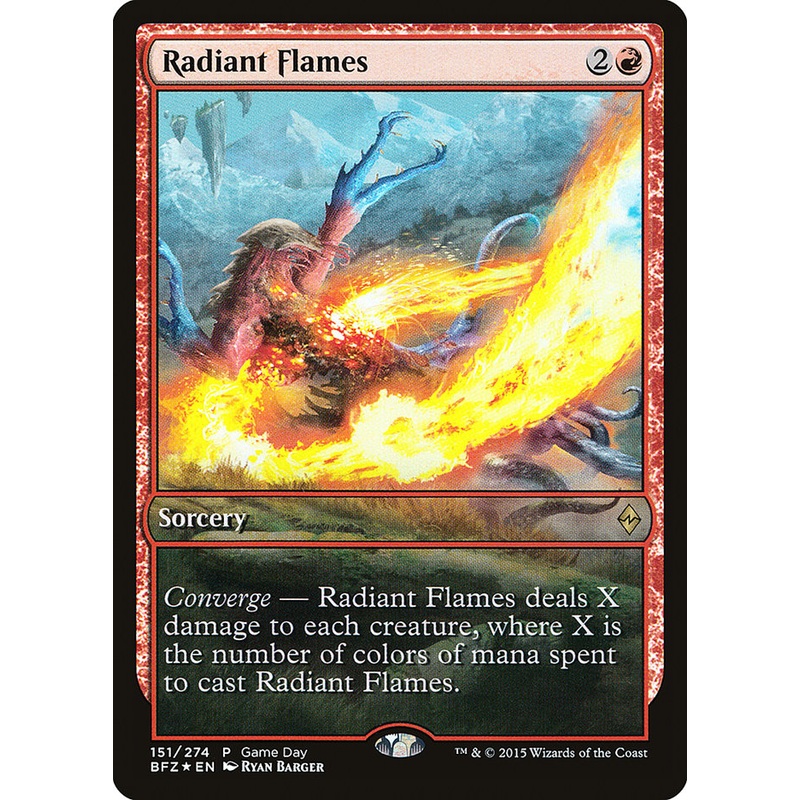 Radiant Flames (Game Day) [Battle for Zendikar Promos]