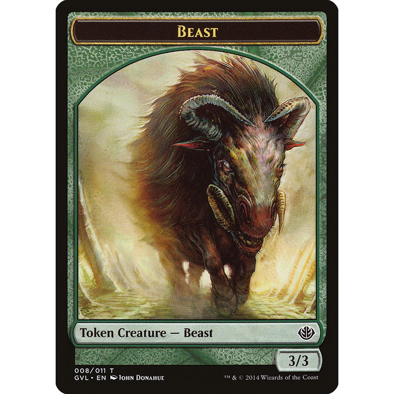 Beast Token (008/011) (Garruk vs. Liliana) [Duel Decks Anthology Tokens]