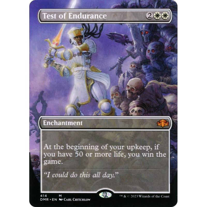 Test of Endurance (Borderless Alternate Art) [Dominaria Remastered]