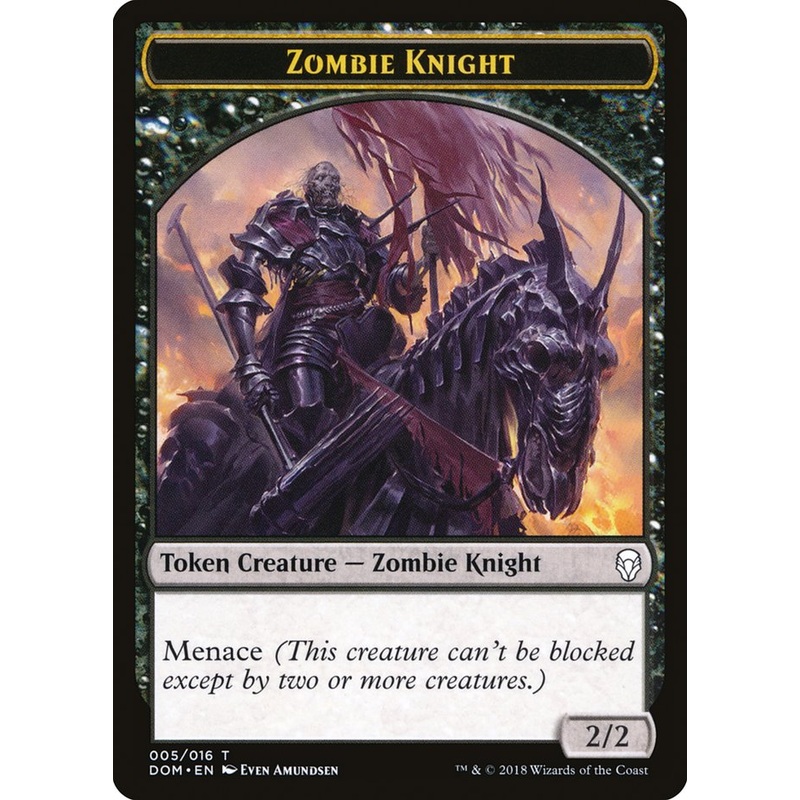 Zombie Knight Token [Dominaria Tokens]