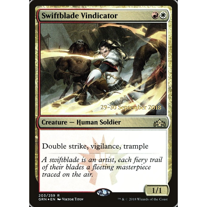 Swiftblade Vindicator [Guilds of Ravnica Prerelease Promos]