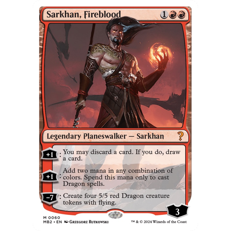 Sarkhan, Fireblood (White Border) [Mystery Booster 2]