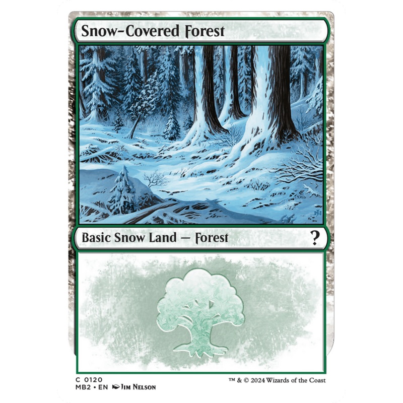 Snow-Covered Forest (White Border) [Mystery Booster 2]