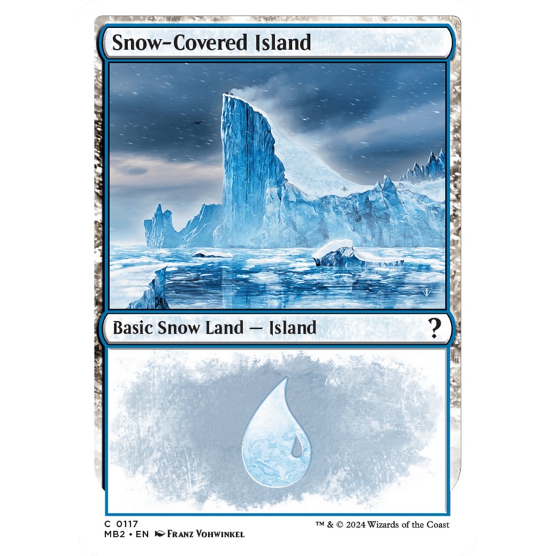 Snow-Covered Island (White Border) [Mystery Booster 2]