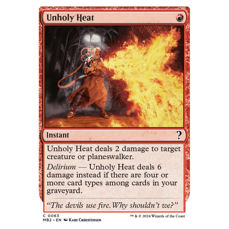Unholy Heat (White Border) [Mystery Booster 2]