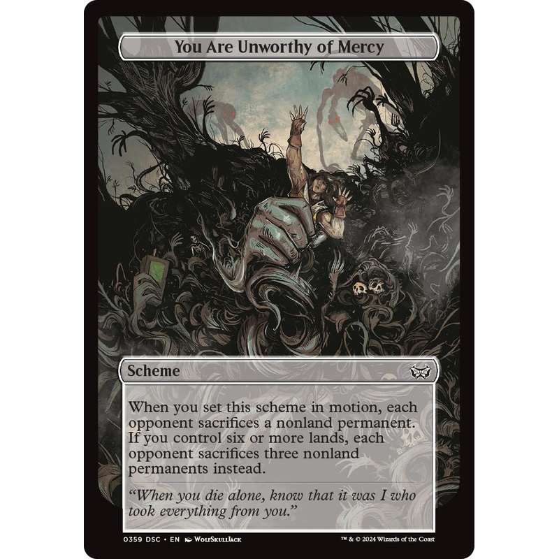 You Are Unworthy of Mercy (Full Art) [Duskmourn: Archenemy]