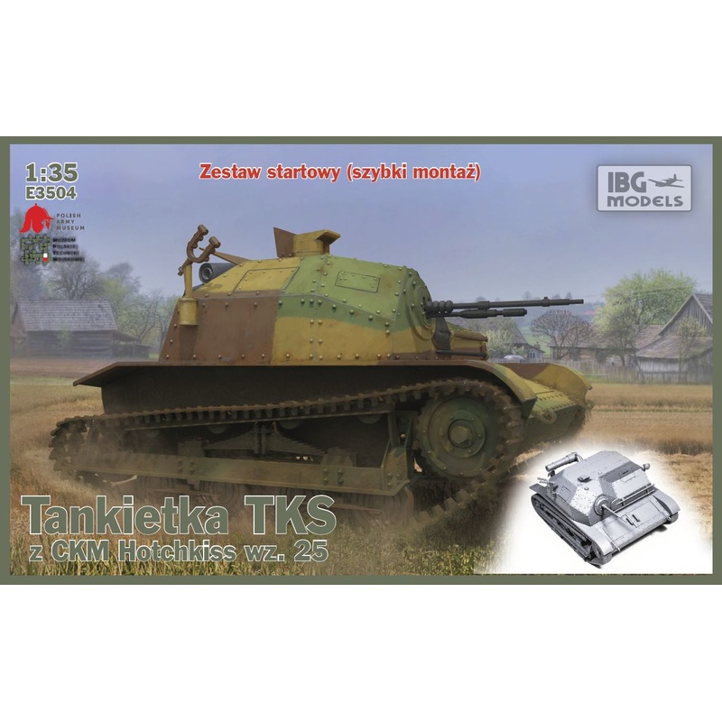 IBG Models E3504 1:35 TKS Polish Tankette Hotchkiss MG (Quick Build Tracks)