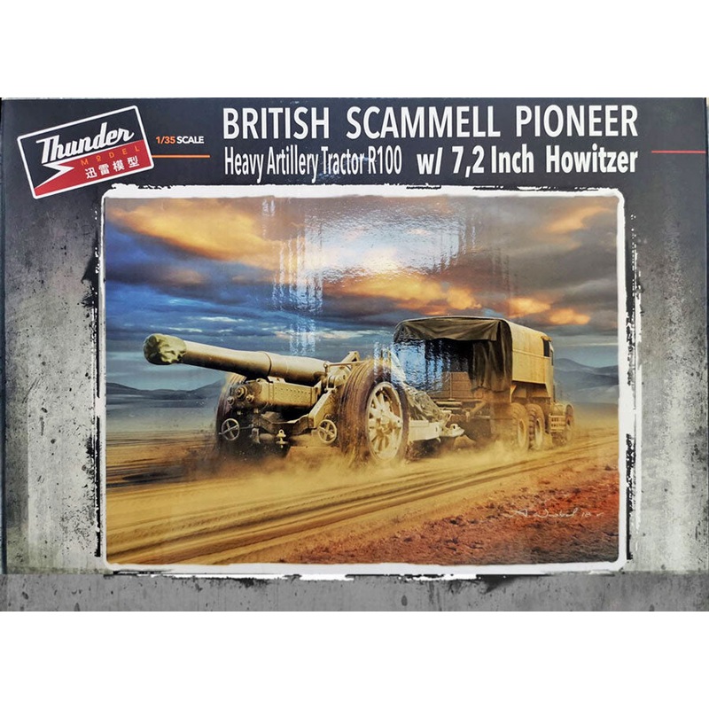Thunder Models 35212 1:35 British Scammell Pioneer Heavy Artillery Tractor R100 with 7.2" Howitzer