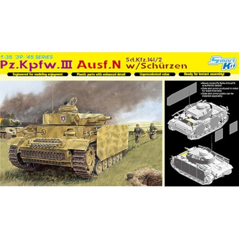 Dragon 6474 1:35 Pz.Kpfw.III Ausf.N with Schurzen/Schrzen