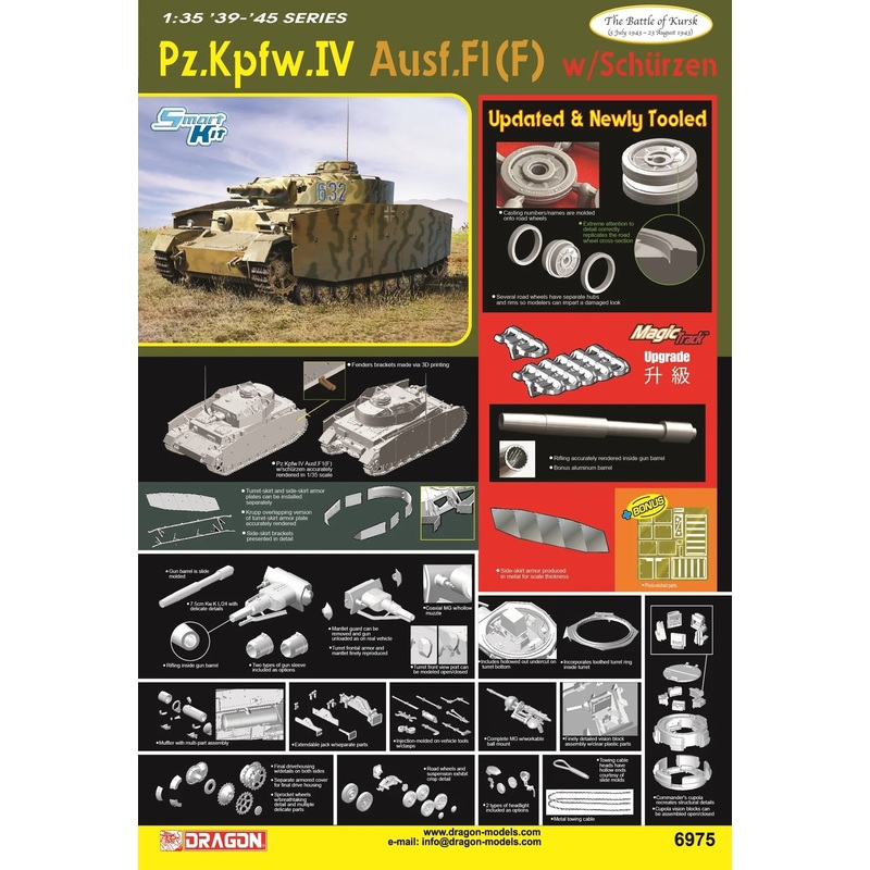 Dragon 6975 1:35 Pz.Kpfw.IV Ausf.F1 (F) with Schurzen/Schrzen