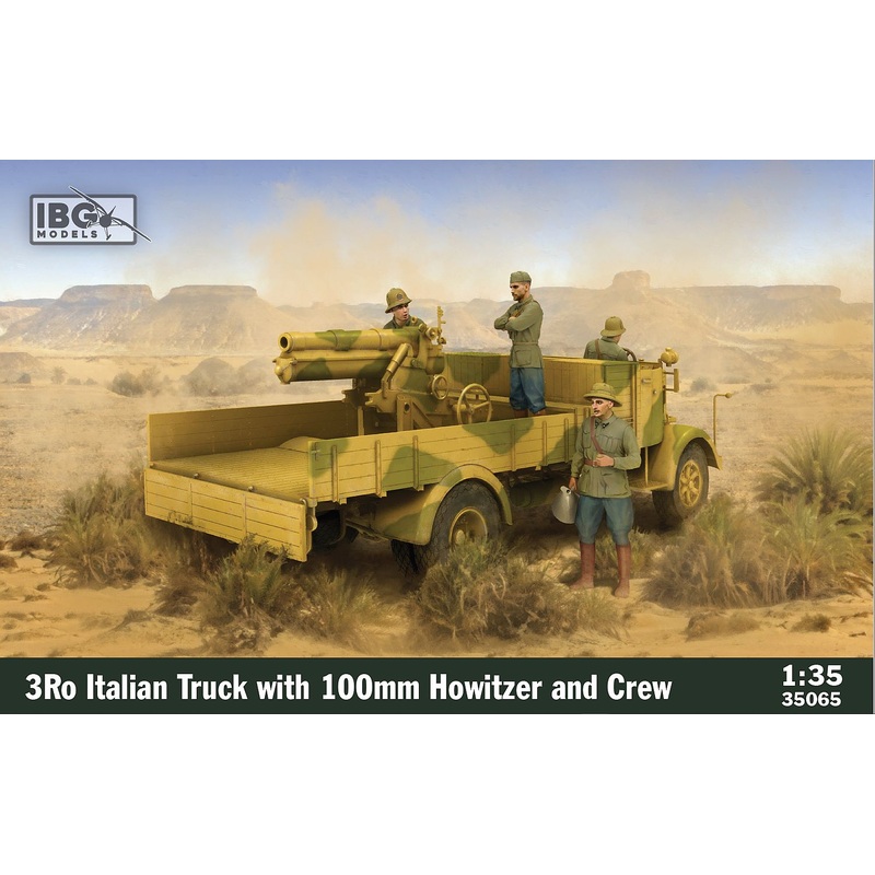 IBG Models 35065 1:35 3Ro Italian Truck with 100mm Howitzer and Crew Figures