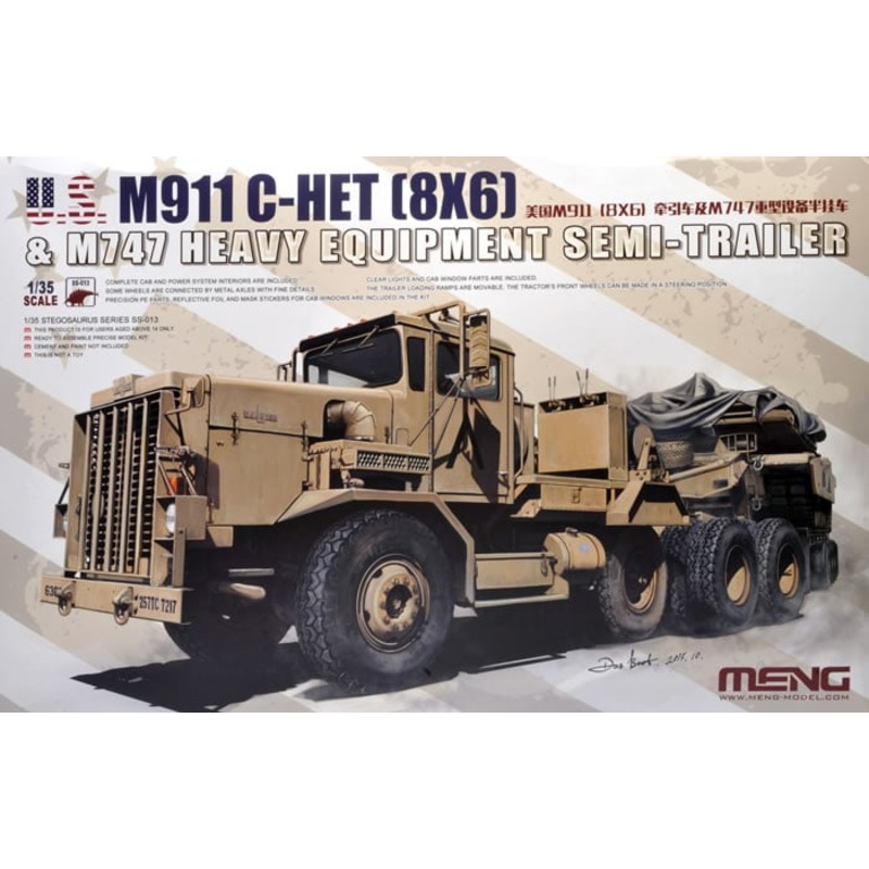 Meng Model SS-013 1:35 U.S. M911 C-HET & M747 Semi-Trailer