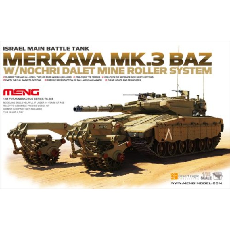 Meng Model TS-005 1:35 Merkava Mk.III BAZ with Nochri Dalet Mine Roller System Israel/IDF Main Battle Tank