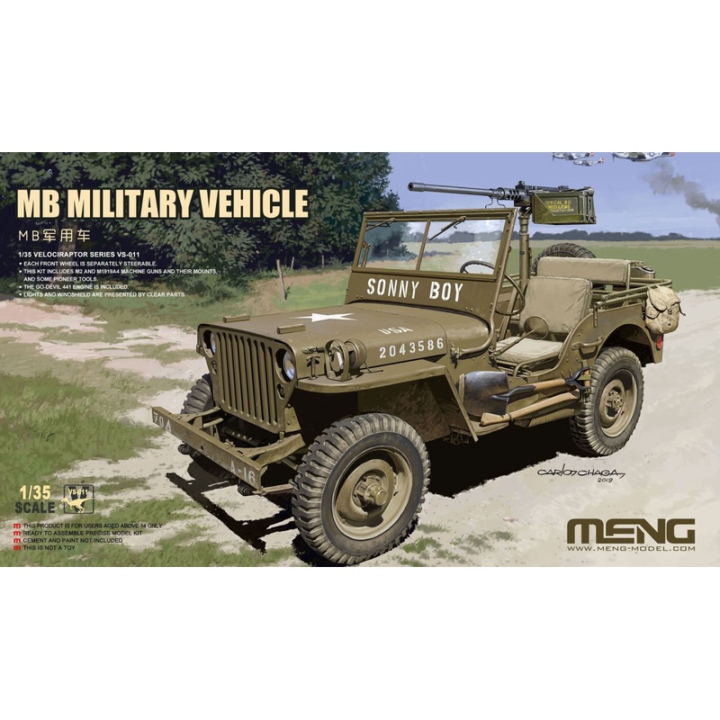 Meng Model VS-011 1:35 Willys Jeep MB Military Vehicle