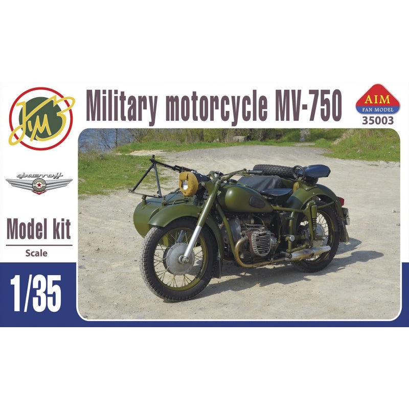 Aim Fan Model AFM35003 1:35 MV-750 Soviet Motorcycle with Sidecar