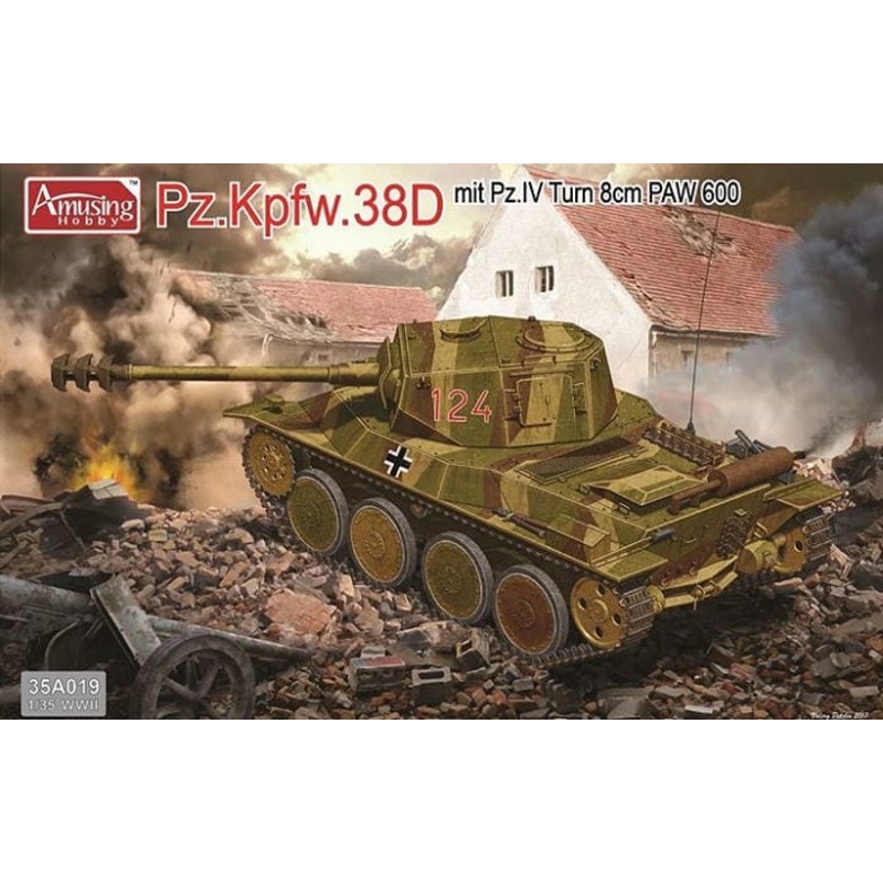 Amusing Hobby 35A019 1:35 Pz.Kpfw.38D mit Pz.IV Turn 8cm PAW 600