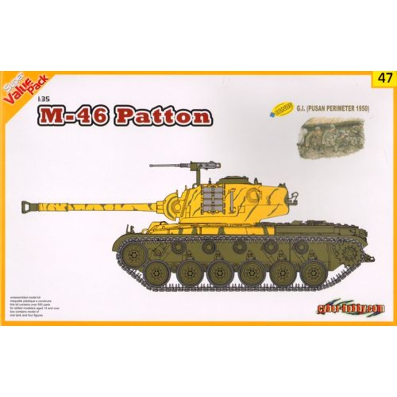 Dragon 9147 1:35 M46 Patton with 4 x G.I.