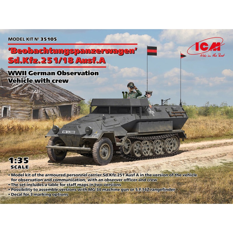 ICM 35105 1:35 Beobachtungspanzerwagen' Sd.Kfz.251/18 Ausf.A