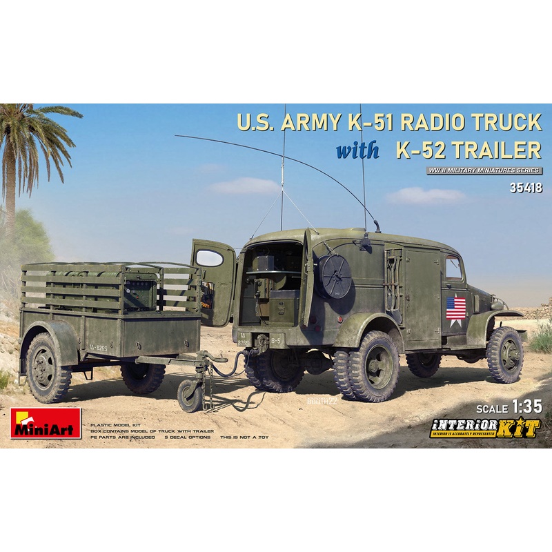 MiniArt 35418 1:35 US Army K-51 Radio Truck with K-52 Trailer - Interior Kit