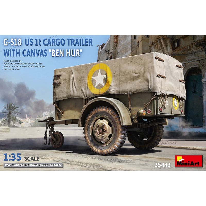MiniArt 35443 1:35 G-518 US 1t Cargo Trailer With Canvas 'Ben Hur'