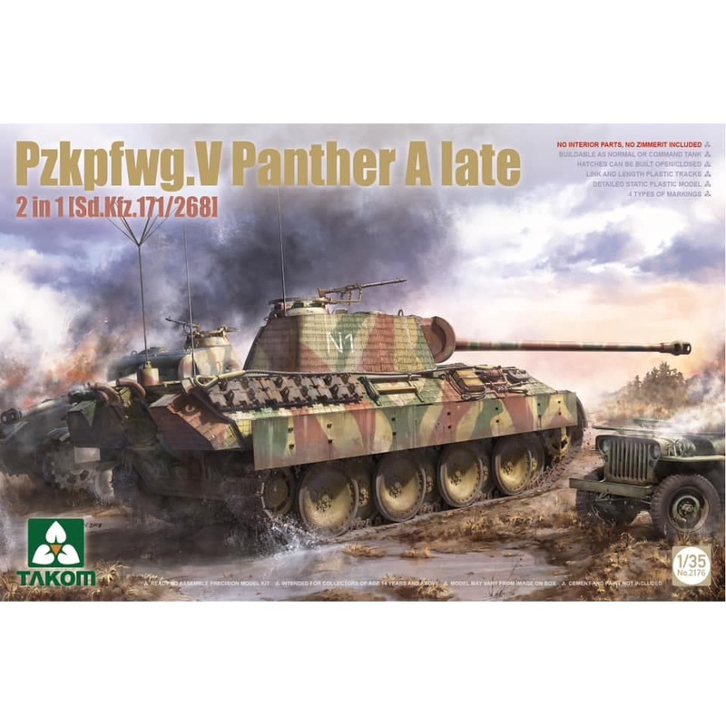Takom 02176 1:35 Pz.Kpfw.V Ausf.A Panther Late Sd.Kfz.171/268 2 in 1