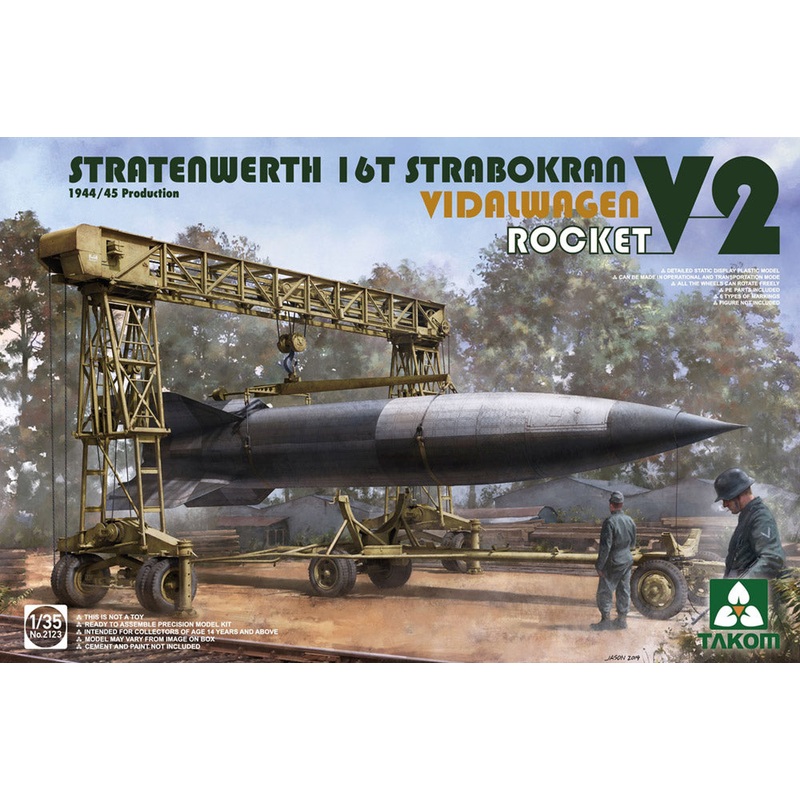 Takom 2123 1:35 Stratenwerth 16t Strabokran 1944/45 Production with V-2 Rocket & Vidalwagen