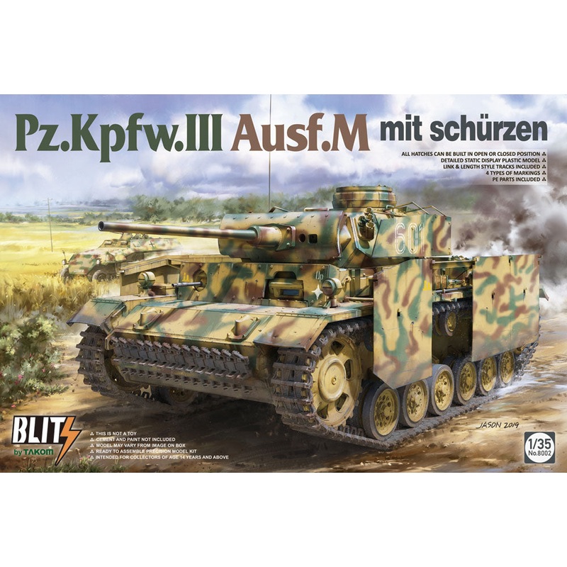 Takom 8002 1:35 Pz.Kpfw.III Ausf.M mit Schrzen
