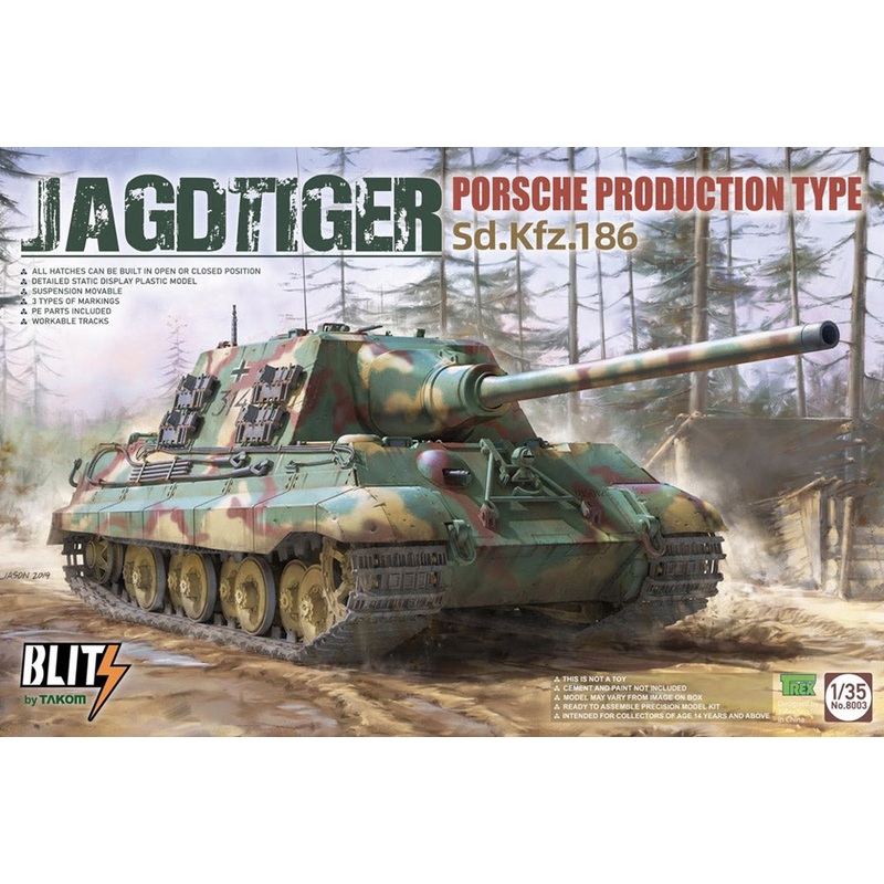 Takom 8003 1:35 Sd.Kfz.186 Jagdtiger Porsche Production Type