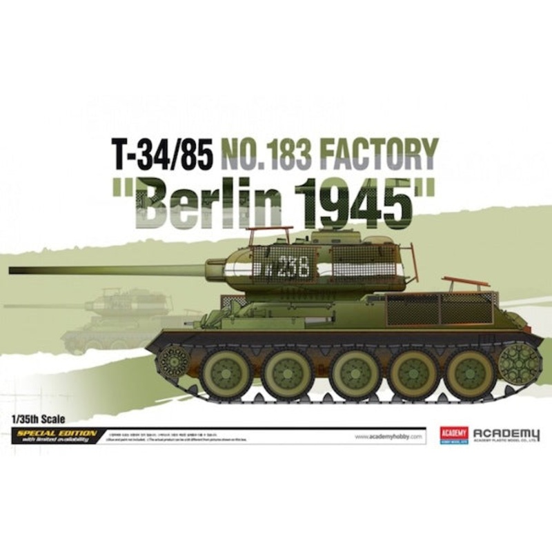 Academy 13295 1:35 Soviet T-34/85 183 Factory 'Berlin 1945' New Tooling