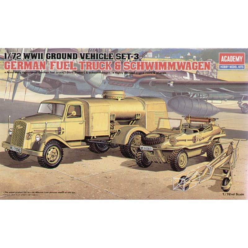 Academy 13401 1:72 WWII German Fuel Truck and Schwimwagen