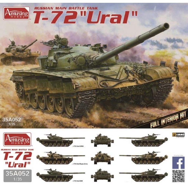 Amusing Hobby 35A052 1:35 Soviet T-72 'Ural' Russian Main Battle Tank Full Interior