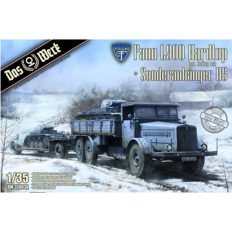 Das Werk DW35003X 1:35 Faun L900 Hardtop incl. Softtop Cab + Sonderanhanger 115 (No Tank)