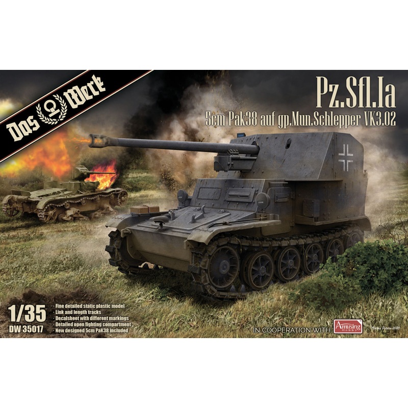Das Werk DW35017 1:35 Pz.Sfl.Ia 5cm Pak38 auf gp.Mun.Schlepper VK3.02