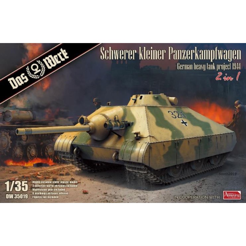 Das Werk DW35019 1:35 Schwerer kleiner Panzerkampfwagen German Heavy Tank Project 1944 (2 in 1)