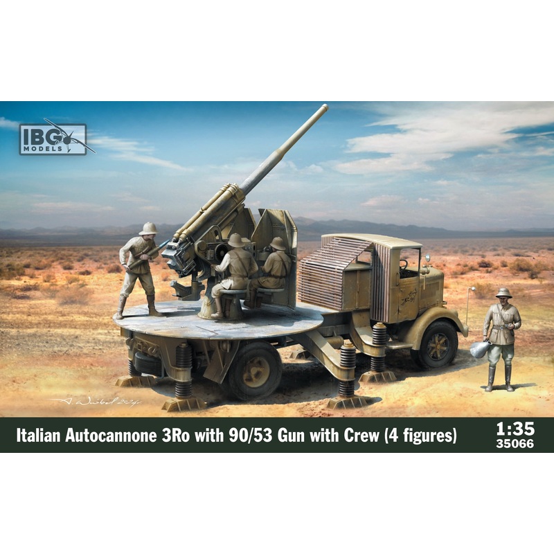 IBG Models 35066 1:35 Italian Autocan 3Ro with 90/53 Gun and Crew (4 figures)