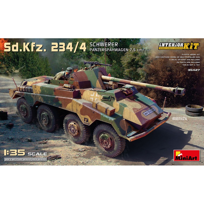 MiniArt 35427 1:35 Sd.Kfz.234/4 Schwerer Panzerspahwagen with a 7.5 cm gun and Interior