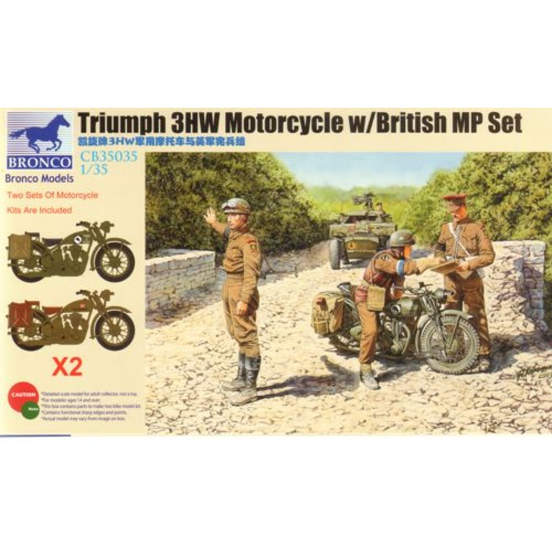 Bronco Models CB35035 1:35 Triumph 3HW Motorcycle with MP Figure Set