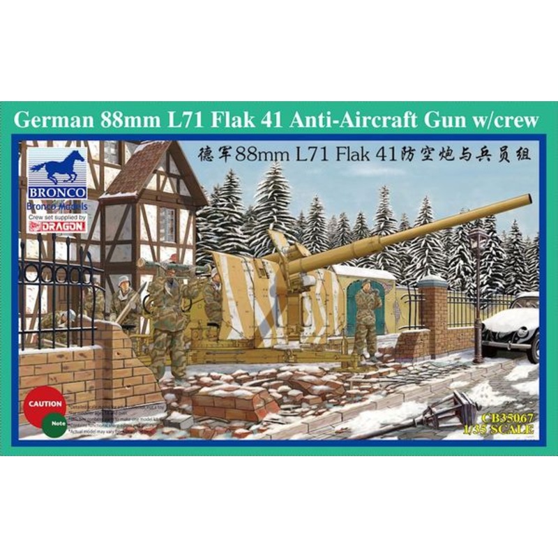 Bronco Models CB35067 1:35 German 88mm Flak 41 Anti-Aircraft Gun with Crew