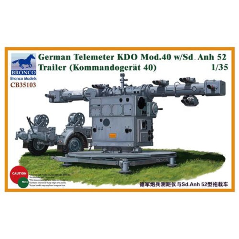 Bronco Models CB35103 1:35 German Telemeter KDO Mod.40 w/Sd.Anh 52 Trailer (Kommando-Gert 40)