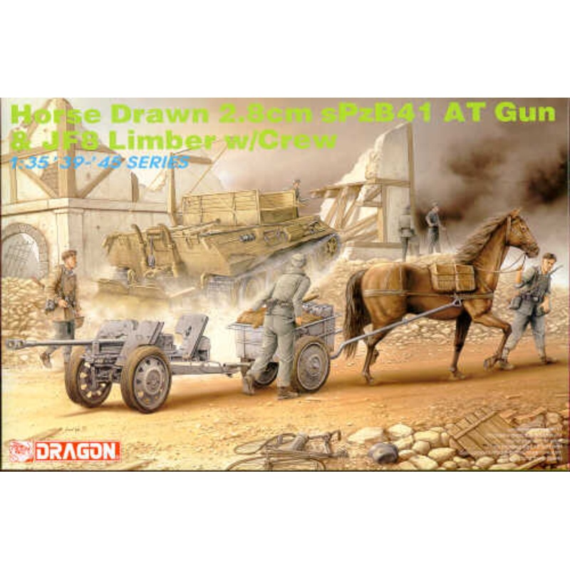 Dragon 6079 1:35 Horse drawn 2.8cm sPzB41 anti tank gun, limber and crew