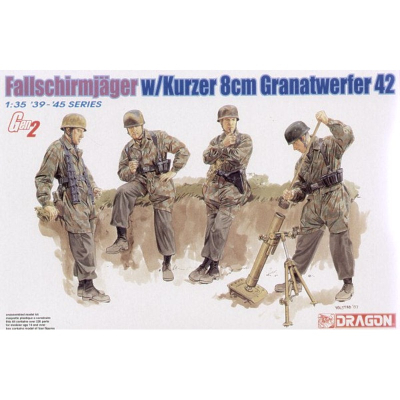 Dragon 6373 1:35 Fallschirmjager with Kurzer 8cm Granatwerfer42