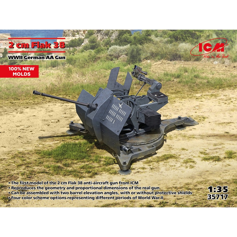 ICM 35717 1:35 Flak 38, WWII German AA Gun - new tooling 2024